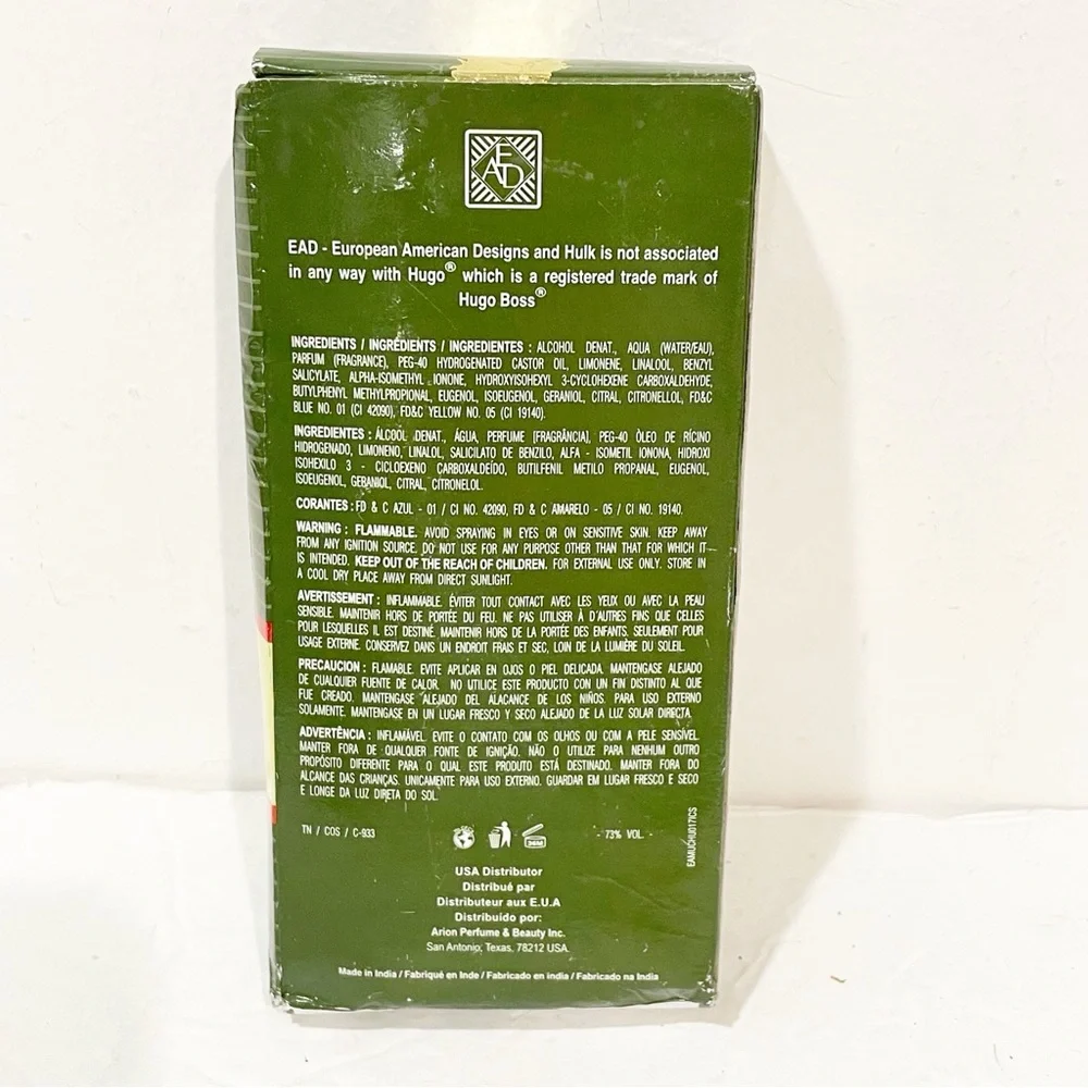 EAD HULK Men's Designer Cologne 2.5 oz Spray NEW‎